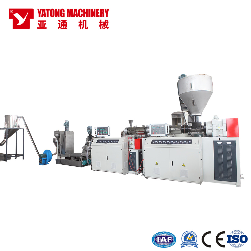Yatong Plastic Recycling Waste Double Stage Plastic Granulating Machine PP PE Plastic Pelletizer Machine